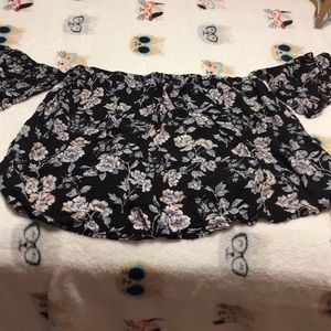 Black floral off the shoulder top